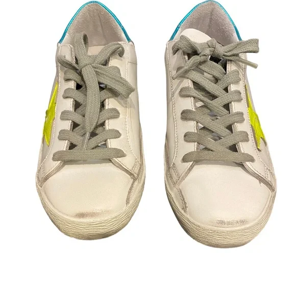 Golden Goose Superstar Sneaker White Yellow Flo Turquoise